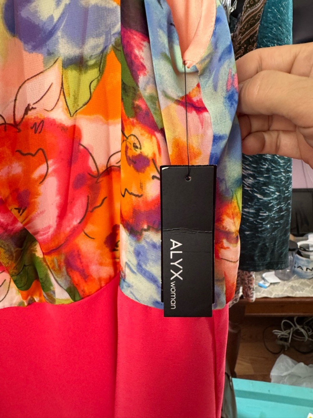 ALYX New With Tags Floral Mix Media Fit & Flare Dress - Size 22W - Picture 5 of 6
